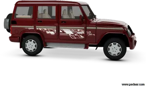 Red Bolero S U V Side View PNG Image