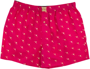 Red Boxer Shortswith Golden Dogs Print PNG Image