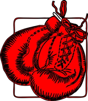 Red Boxing Gloves Graphic PNG Image