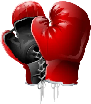 Red Boxing Gloves Graphic PNG Image