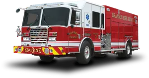 Red Branson Fire Rescue Truck PNG Image