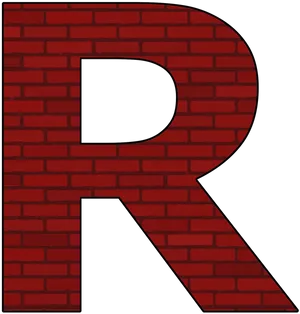 Red Brick Wall R Letter Symbol PNG Image