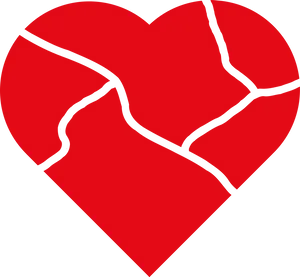 Red Broken Heart Illustration PNG Image