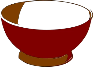 Red Brown Simple Bowl Illustration.png PNG Image