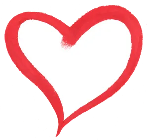 Red Brush Stroke Heart PNG Image