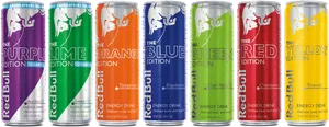 Red Bull Energy Drink Flavors Lineup PNG Image