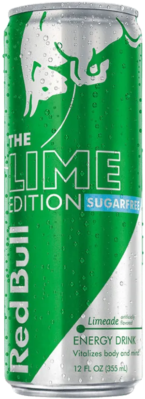 Red Bull Lime Edition Sugarfree Can PNG Image