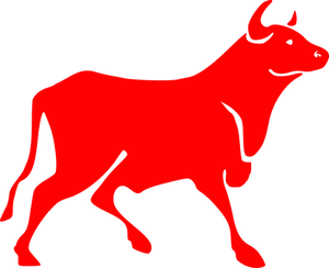 Red Bull Silhouette Graphic PNG Image