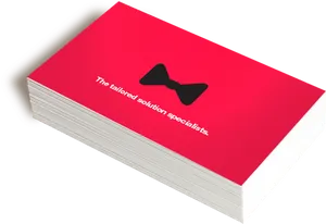 Red Business Cards Tailored Solutions PNG Image