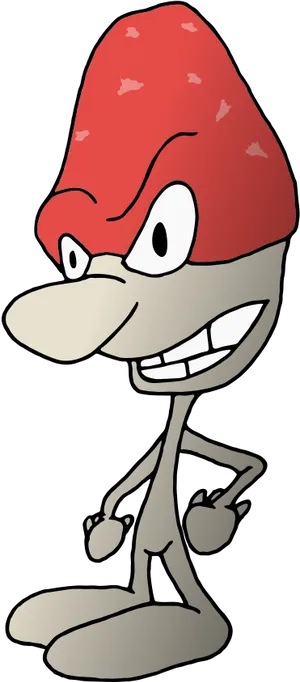 Red Capped Cartoon Character.png PNG