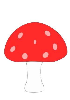 Red Capped Mushroom Illustration PNG Image