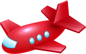 Red Cartoon Airplane PNG Image