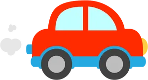 Red Cartoon Car Illustration PNG Image