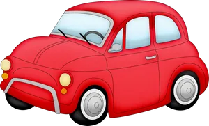 Red Cartoon Car Illustration PNG Image