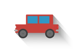Red Cartoon Car Vector Illustration PNG