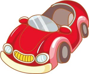 Red Cartoon Car Vector PNG Image