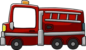 Red Cartoon Fire Truck PNG Image