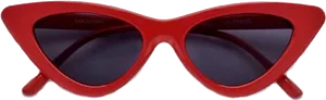 Red Cat Eye Sunglasses PNG Image