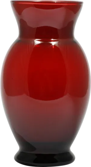 Red Ceramic Vase Simple Design PNG Image