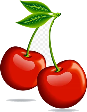 Red Cherries Transparent Background PNG Image