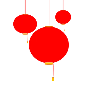 Red Chinese Lanterns Vector PNG Image