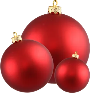 Red Christmas Baubles Transparent Background PNG Image