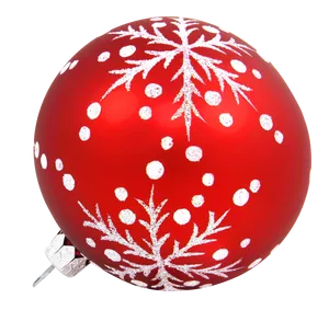 Red Christmas Ornamentwith Snowflakes PNG Image