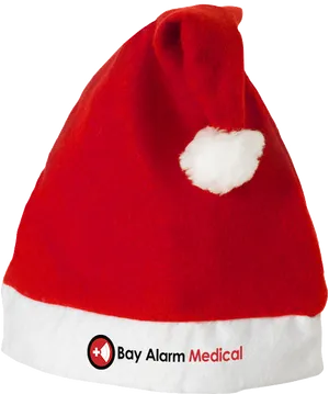 Red Christmas Santa Hat Branded PNG Image