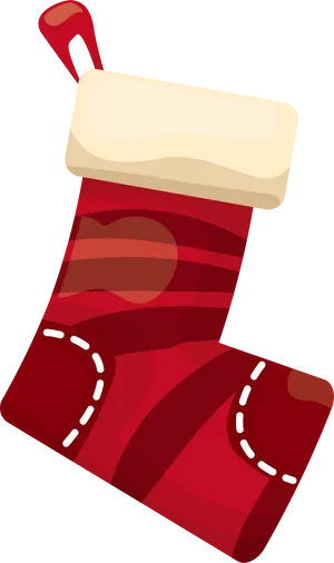 Red Christmas Stocking Illustration PNG Image