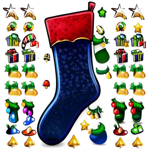 Red Christmas Stocking Png Ldq PNG Image