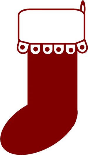 Red Christmas Stocking Vector PNG Image