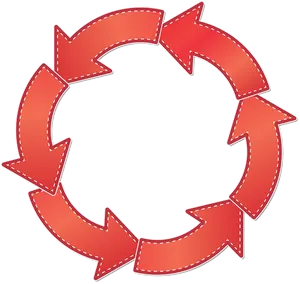 Red Circular Arrow Loop PNG Image