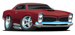 Red Classic Muscle Car Illustration PNG Image