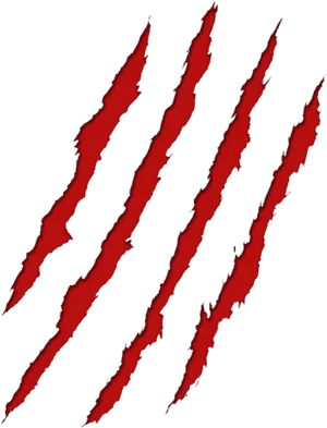 Red Claw Marks Graphic PNG Image