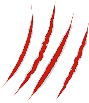 Red Claw Marks Graphic PNG Image