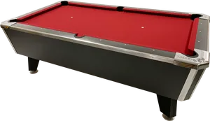 Red Cloth Valley Pool Table PNG Image