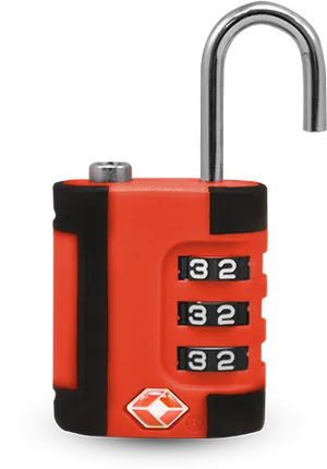 Red Combination Padlock PNG Image