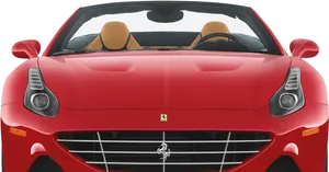 Red Convertible Sports Car Front View PNG Image