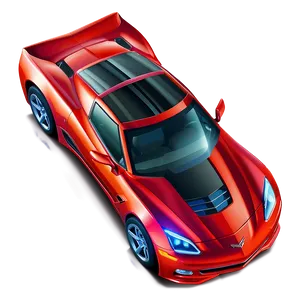 Red Corvette Png 06252024 PNG Image