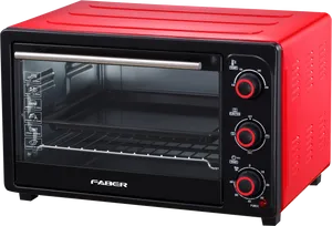 Red Countertop Convection Oven PNG Image