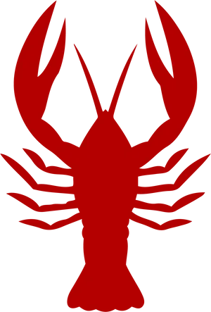 Red Crayfish Silhouette Graphic PNG Image