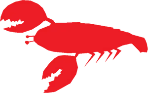 Red Crayfish Silhouette PNG Image