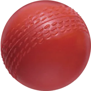 Red Cricket Ball Closeup PNG Image