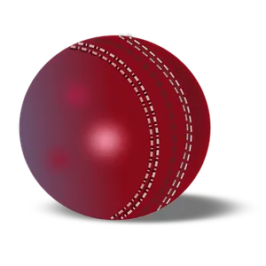 Red Cricket Ball Illustration PNG Image