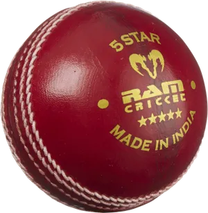 Red Cricket Ball5 Star Brand PNG Image