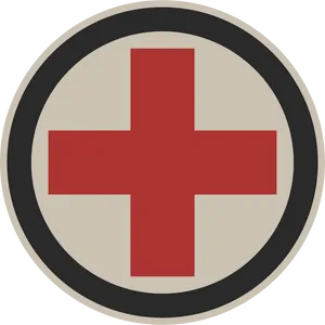 Red Cross Symbolon Blue Background PNG Image