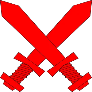 Red Crossed Swords Graphic PNG Image