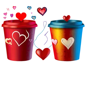 Red Cup With Hearts Png Vfi PNG Image