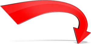 Red Curved Arrow PNG Image