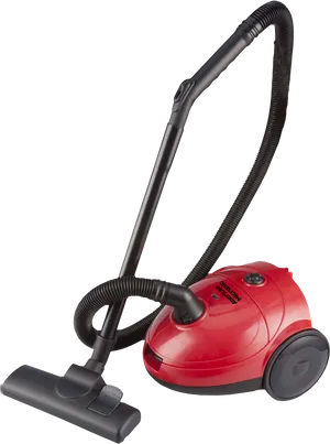 Red Cylinder Vacuum Cleaner PNG Image